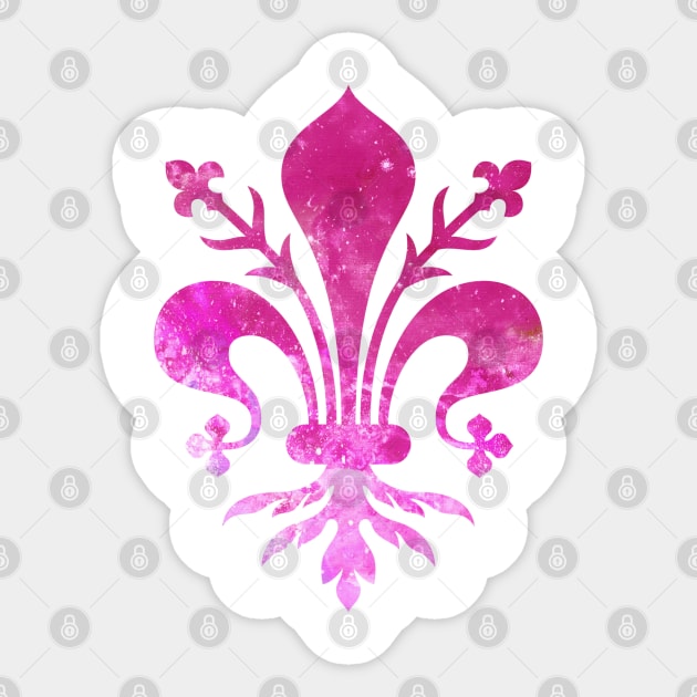 Pink Florence Fleur de Lis Sticker by aterkaderk